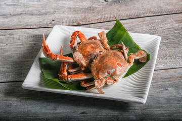 Yummy boiled crab in the plate