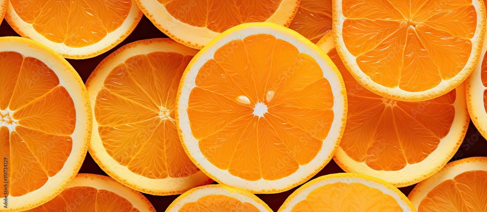 Poster a vibrant copy space image featuring isolated orange slices