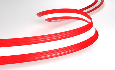 3d Flag Of Austria 3d Wavy Shiny Austria Ribbon Flag Isolated On White Background 3d Illustration