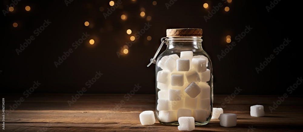 Aufkleber Vintage style bottle with sugar cubes inside creating a charming and nostalgic copy space image