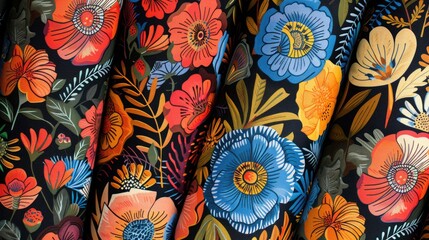 Bold Textile Floral Designs with Ethnic Geometric Patterns for All Over Printing