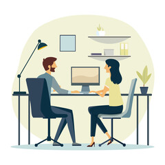 Meeting in office vector art