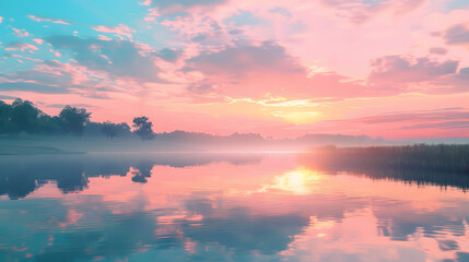 sunrise over the river