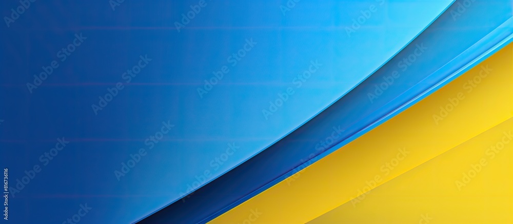 Poster template with a blue and yellow colored background offering copy space for text