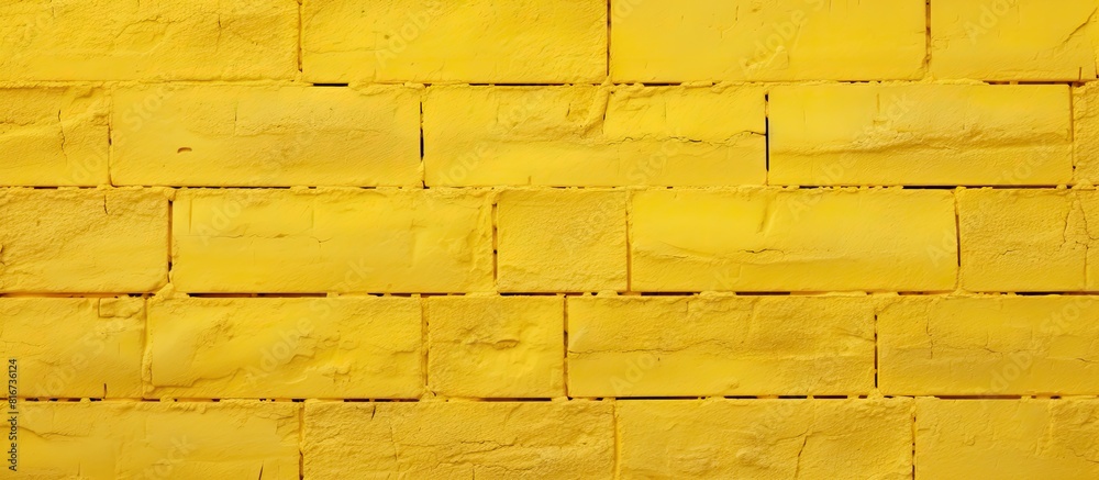 Poster copy space image of a background with a textured yellow brick wall