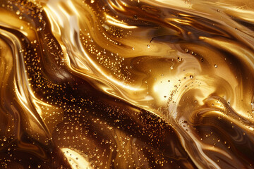 Liquid Gold A background resembling liquid gold with shimmering metallic textures and rich golden...