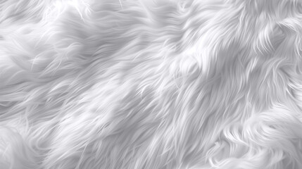 Obraz premium Natural sheepskin rug background White sheep fur. High-quality photo. Place for text, advertising, background for banner, Desktop wallpaper.