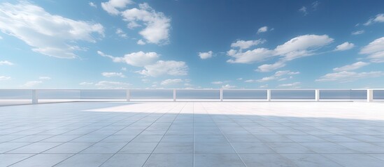 An empty square with a clear view of the sky and spacious floor perfect for a copy space image