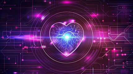 Fototapeta premium medical healthcare background wallpaper featuring heart shape and futuristic