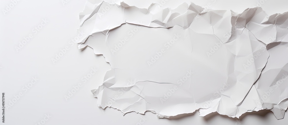 Poster A torn piece of paper featuring a blank area against a white backdrop for adding text or images. with copy space image. Place for adding text or design