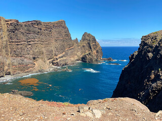 A beautiful bay in the Madeira. Volcanic island. Madeira landscapes. The island of eternal spring....