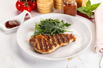 Delicous grilled pork meat steak