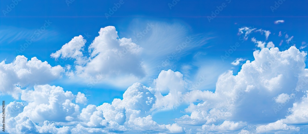 Aufkleber a scenic outdoor skyline with a vivid cyan cloudscape creating a natural background of blue sky and 