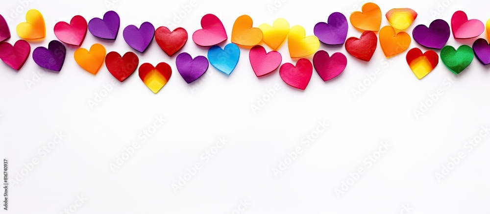 Poster a vibrant eye catching lgbt themed valentine s day banner featuring abstract rainbow hearts the imag