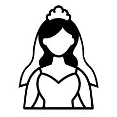 Bride Icon - showcasing bride with veil and dress