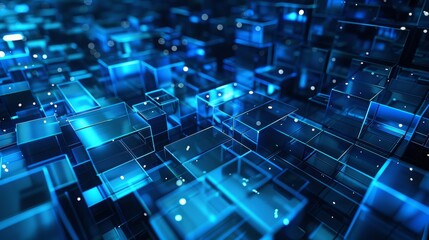 Obraz premium abstract dark blue square futuristic background