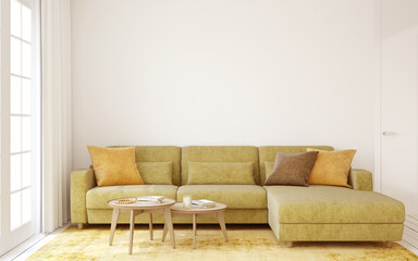 Modern living-room interior. 3d render.