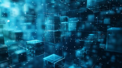 abstract dark blue square futuristic background