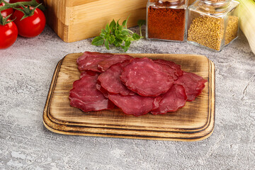 Smoked beef meat - Pastrami slices