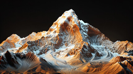 Technical Visual Illustration Mountain LiDAR