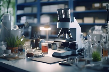 microscope in laboratory