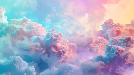 The image is a depiction of a cloudscape with a gradient of pastel colors.