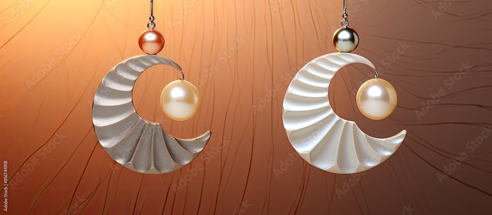 Poster Shell earrings in the yin yang design with a beautiful combination of pearl and mother of pearl allowing for a visually captivating copy space image
