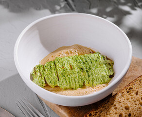 Avocado toast on rustic wooden board