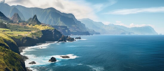 The stunning north coast of Madeira Island captured from Ponta de Sao Lourenco offers a...