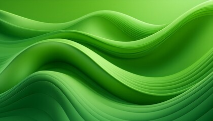 Fototapeta premium A smooth, wavy pattern in various shades of green, symbolizing growth and sustainability. 