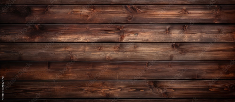 Poster A texture of dark brown wood planks with a lighter area for adding text or images. with copy space image. Place for adding text or design