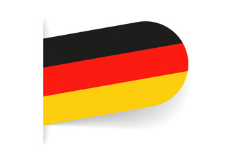 Germany flag icon, logo or tag. German national symbol banner. Vector illustration.
