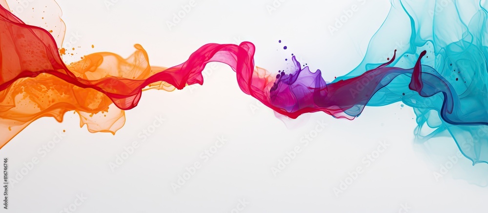 Aufkleber A white paper with ink stains creating a captivating copy space image