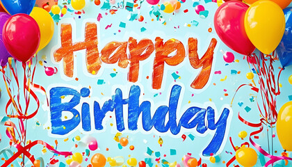 happy birthday card with balloons