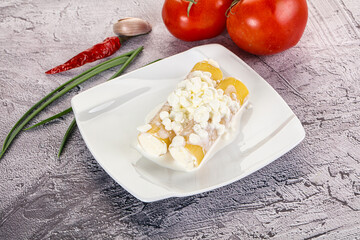 Italian cuisine Cannelloni staffed cheese