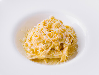 Gourmet italian pasta on elegant plate