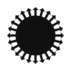 Radial Arrows Circle Shape Silhouette Icon