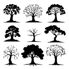   tree s black silhouette design logo
