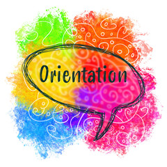 Orientation Colorful Water Color Blob Comment Symbol Text Scribble 