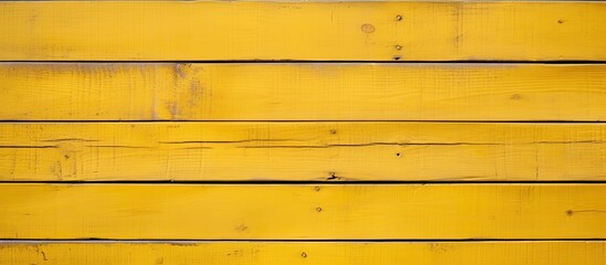Fototapeta premium A background image showing the texture of a wooden wall with yellow hues There is plenty of space for adding text or other elements. Copyspace image