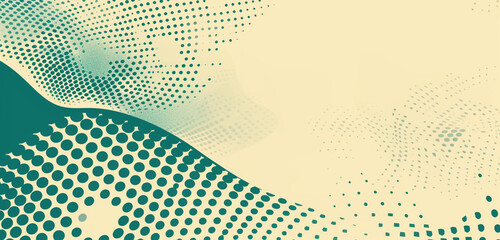 Tranquil minimalism teal and cream halftone dots.
