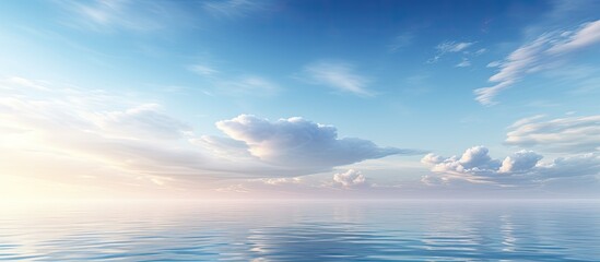 Obraz premium The sky merges with the calm sea providing a serene and tranquil copy space image