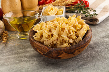 Raw dry Italian pasta - campanelle