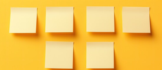 Fototapeta premium There are four blank sticky notes specifically used as a copy space image