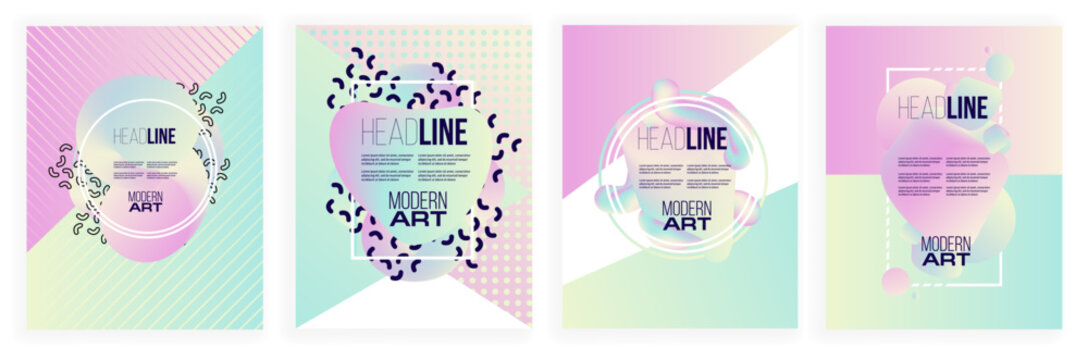 Trendy brutalism fluid and liquid banner frames heading. Modern minimalist y2k neon graphic. simple figures and abstract graphic aesthetic retrofuturism 90s vector illustration media post design 
