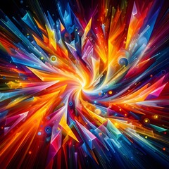Obraz premium Vibrant Vertex abstract colorful shapes swirling and converging in a radiant display