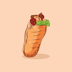 Hand drawn illustration of cute sandwiches