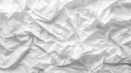 Obraz premium A crumpled white paper background with visible creases and wrinkles, offering a rough, vintage texture. Ideal for design projects needing a blank, grunge-style backdrop.