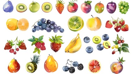 Assortment of Fresh Ripe Colorful Fruits and Vegetables on Bright Natural Background Healthy Organic Produce for Cooking Baking and Dietary Needs
