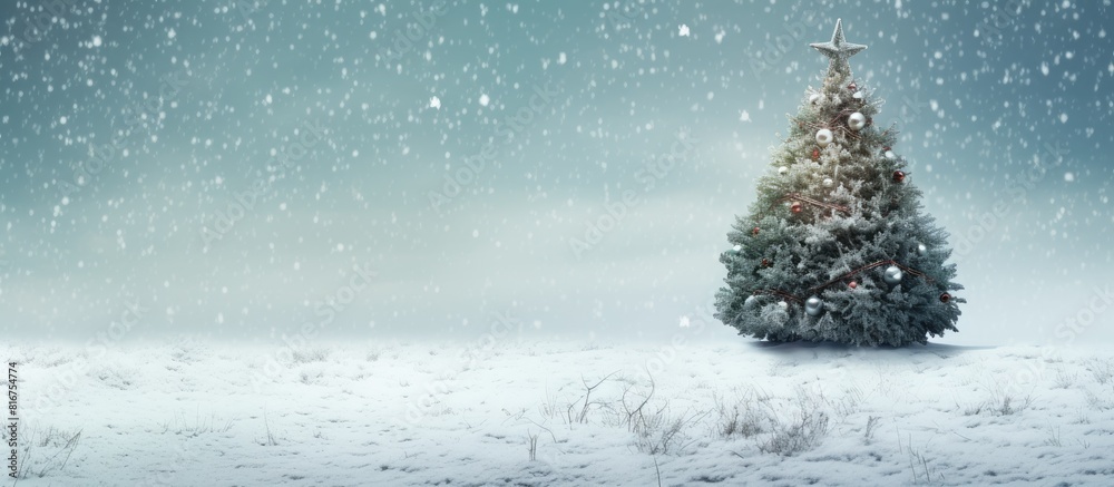 Aufkleber christmas background with xmas tree on white creased background merry christmas greeting card frame 